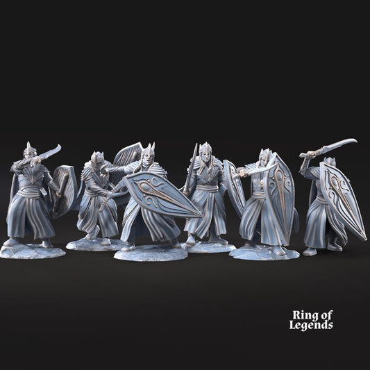 Set of 6 Galanthir Elves Sword and Shield